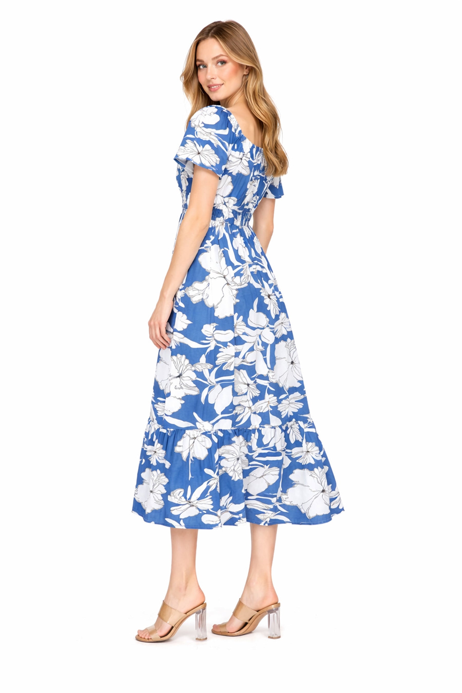 Women's Floral Print Maxi Dress Short Sleeve Casual Summer Beach Dress FashionJOA Women's Floral Print Maxi Dress Short Sleeve Casual Summer Beach Dress FashionJOA