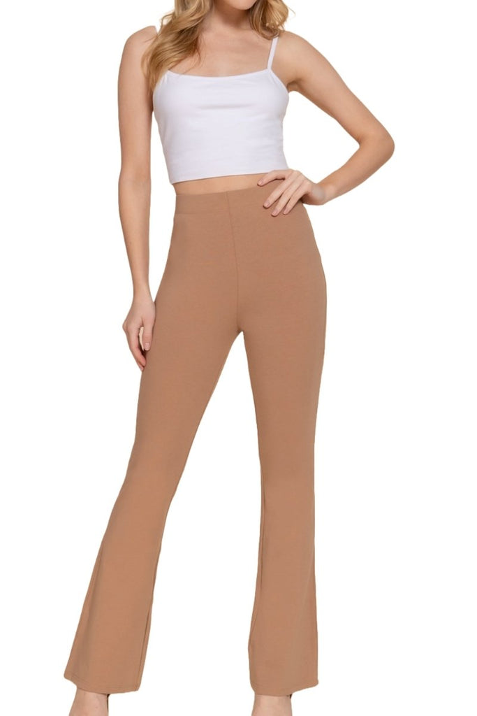 Women's Elastic Slim Flare Yoga Pants with Comfortable Stretch Fit - womens - pants