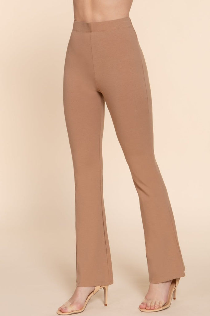 Women's Elastic Slim Flare Yoga Pants with Comfortable Stretch Fit - womens - pants