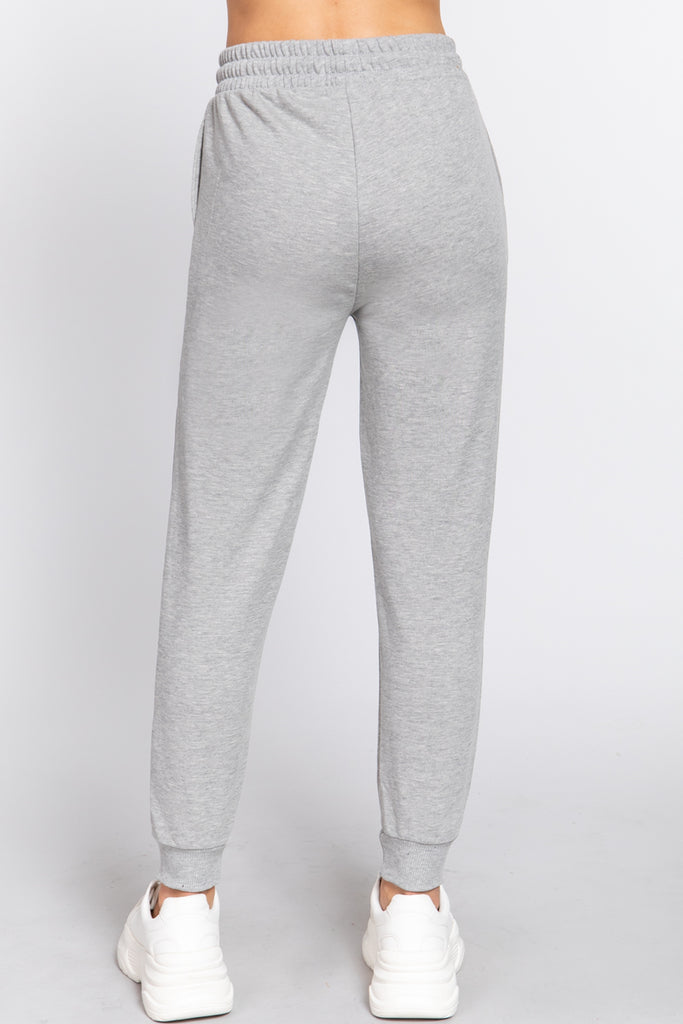 Women's French Terry Jogger Pants with Elastic Waistband and Side Pockets -womens-pants