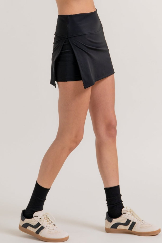 Women's Side Slit Activewear Skort Nylon Spandex Jersey Fabric - womens - skirts