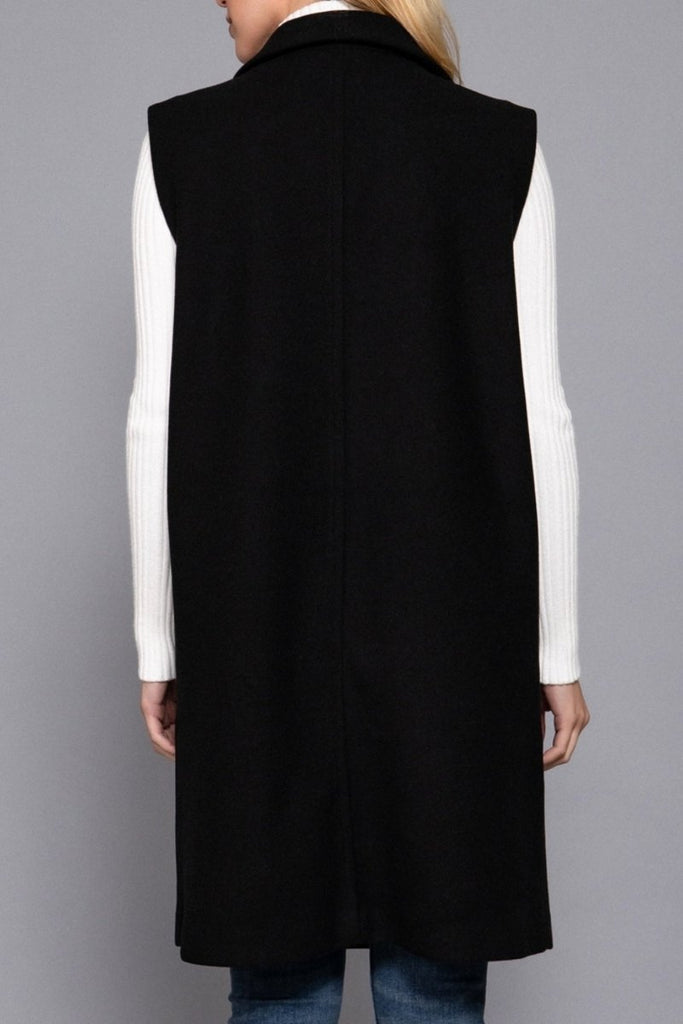 Women's Soft Open Front Sleeveless Vest with Notched Collar - OUTWEAR