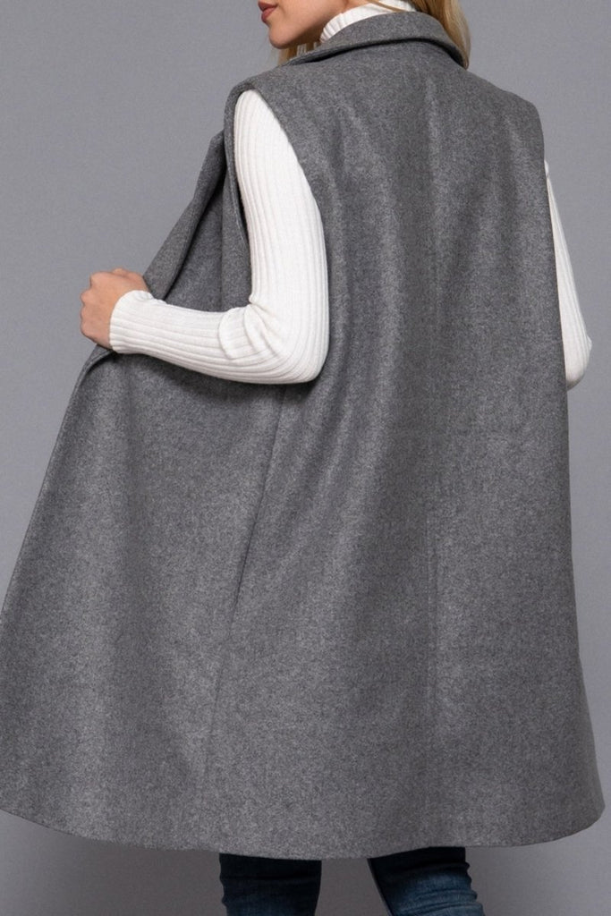 Women's Soft Open Front Sleeveless Vest with Notched Collar - OUTWEAR