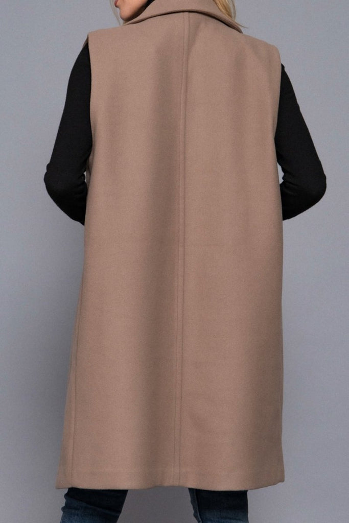 Women's Soft Open Front Sleeveless Vest with Notched Collar - OUTWEAR