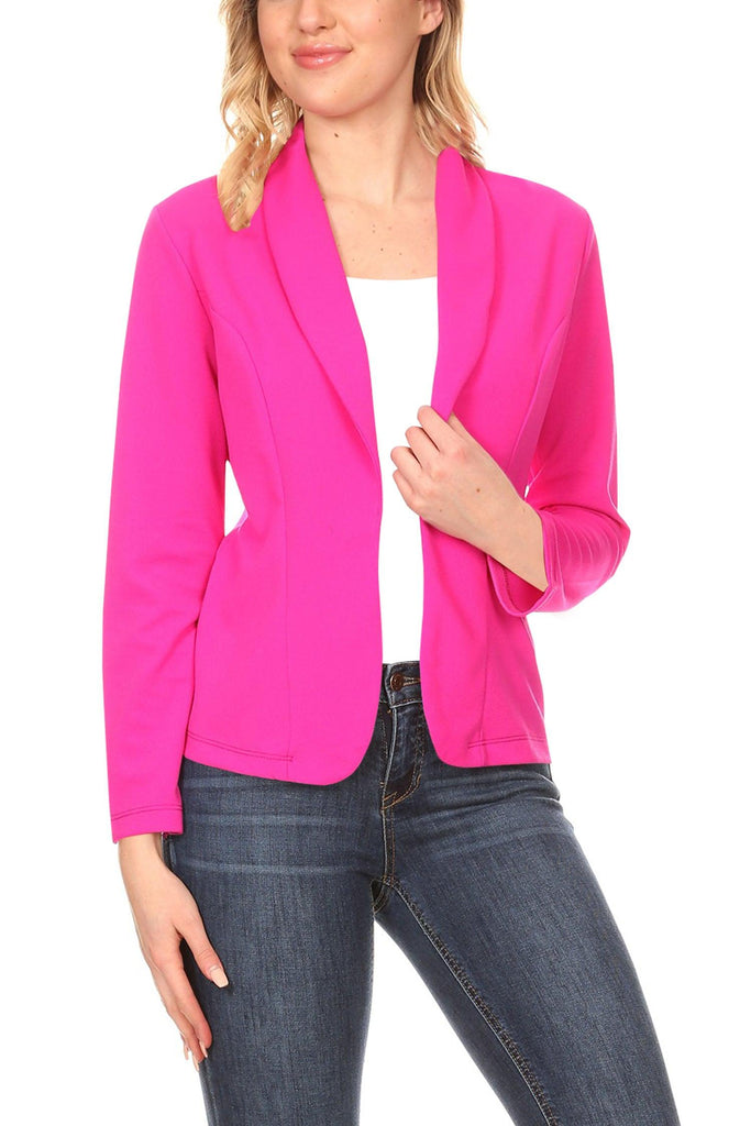 Women's Casual Long Sleeves Office Workwear Solid Blazer Jacket S-3XL - FashionJOA