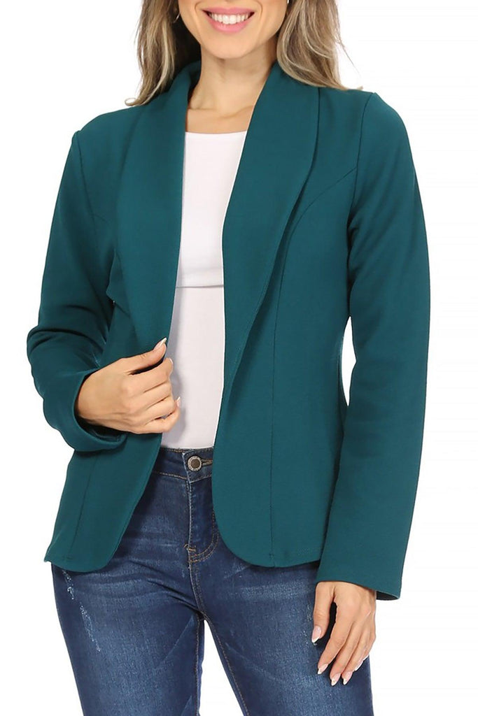 Women's Casual Long Sleeves Office Workwear Solid Blazer Jacket S-3XL - FashionJOA