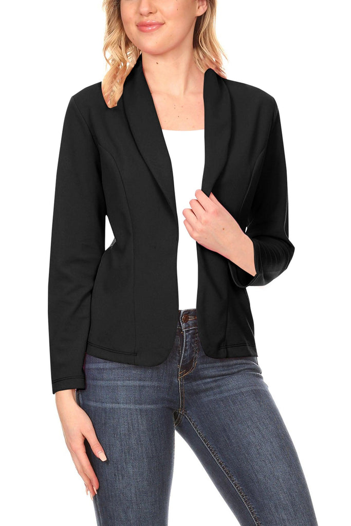 Women's Casual Long Sleeves Office Workwear Solid Blazer Jacket S-3XL - FashionJOA