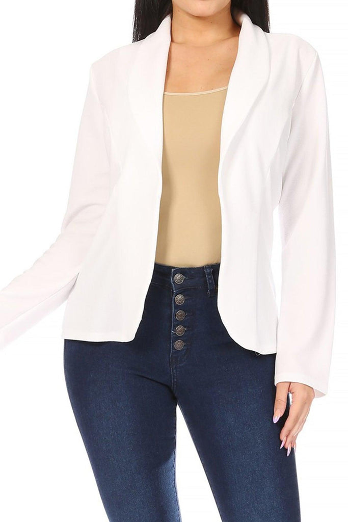 Women's Casual Long Sleeves Office Workwear Solid Blazer Jacket S-3XL - FashionJOA