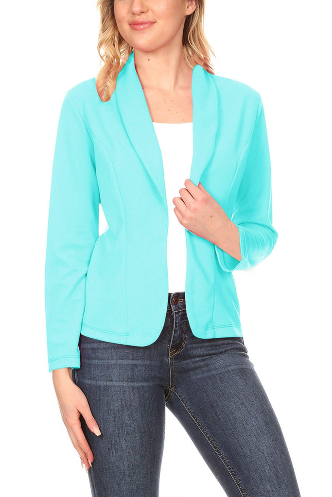 Women's Casual Long Sleeves Office Workwear Solid Blazer Jacket S-3XL - FashionJOA