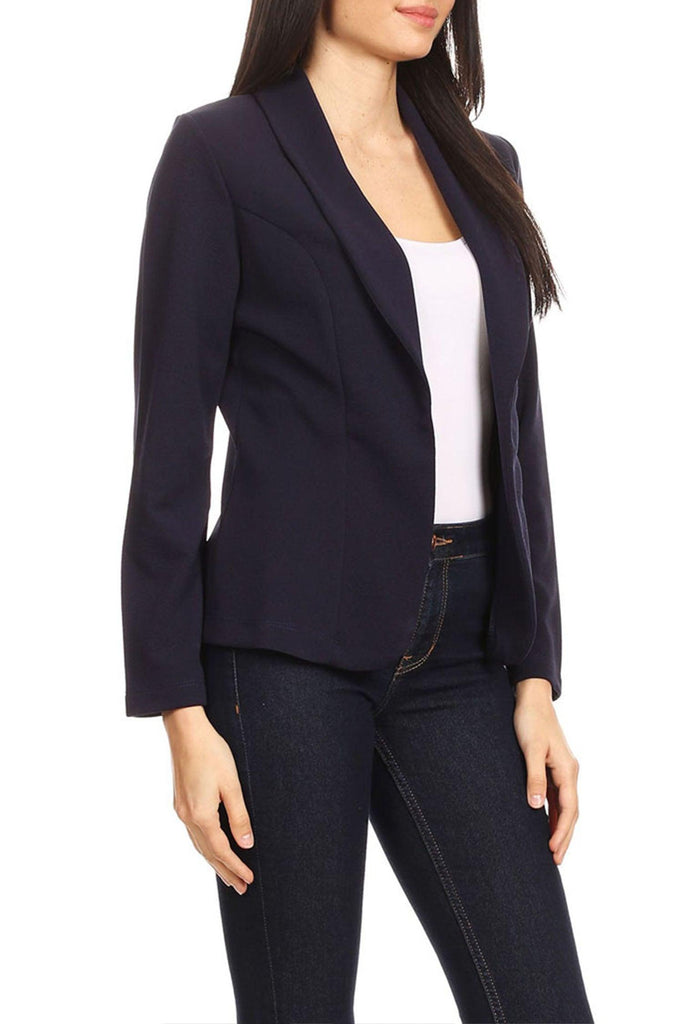 Women's Casual Long Sleeves Office Workwear Solid Blazer Jacket S-3XL - FashionJOA