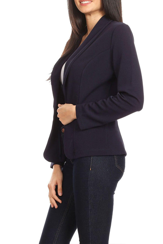 Women's Casual Long Sleeves Office Workwear Solid Blazer Jacket S-3XL - FashionJOA