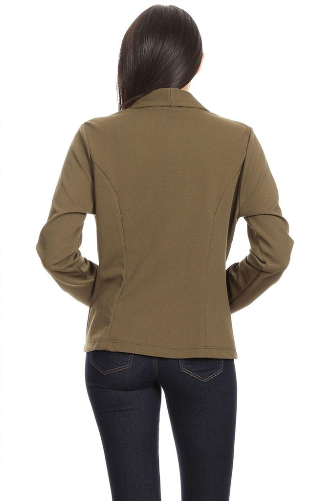 Women's Casual Long Sleeves Office Workwear Solid Blazer Jacket S-3XL - FashionJOA