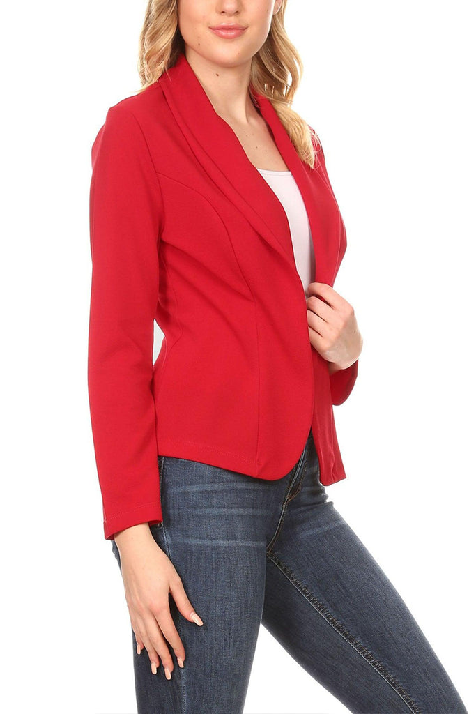 Women's Casual Long Sleeves Office Workwear Solid Blazer Jacket S-3XL - FashionJOA