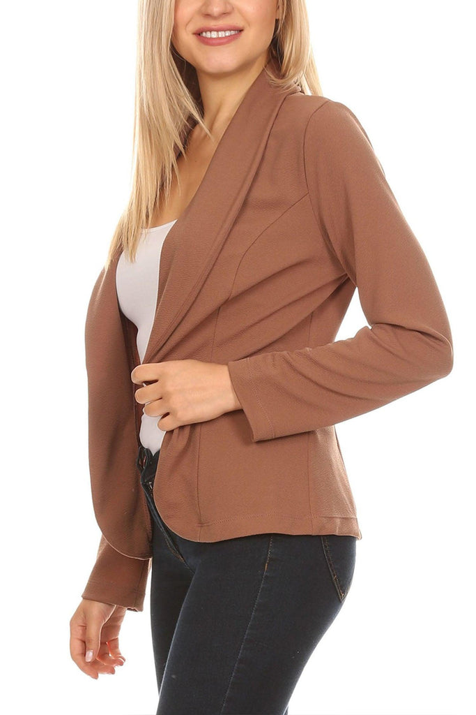 Women's Casual Long Sleeves Office Workwear Solid Blazer Jacket S-3XL - FashionJOA