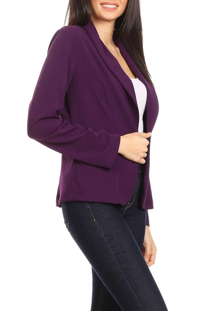 Women's Casual Long Sleeves Office Workwear Solid Blazer Jacket S-3XL - FashionJOA