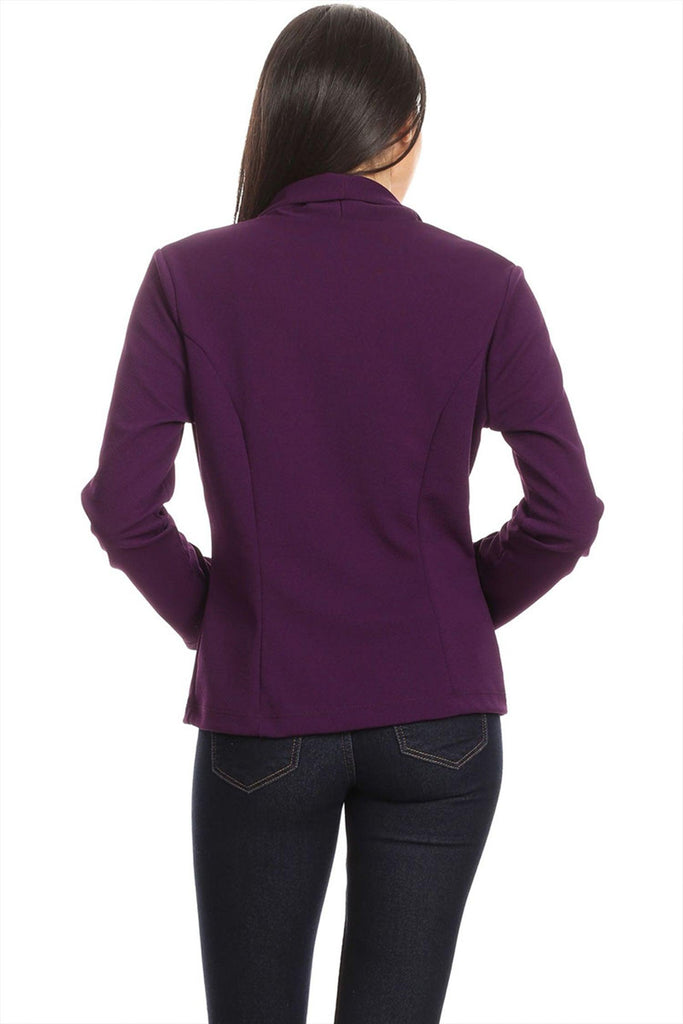 Women's Casual Long Sleeves Office Workwear Solid Blazer Jacket S-3XL - FashionJOA