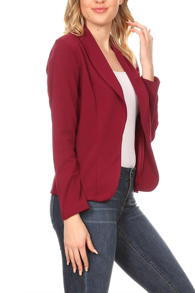 Women's Casual Long Sleeves Office Workwear Solid Blazer Jacket S-3XL - FashionJOA