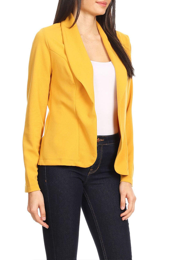 Women's Casual Long Sleeves Office Workwear Solid Blazer Jacket S-3XL - FashionJOA