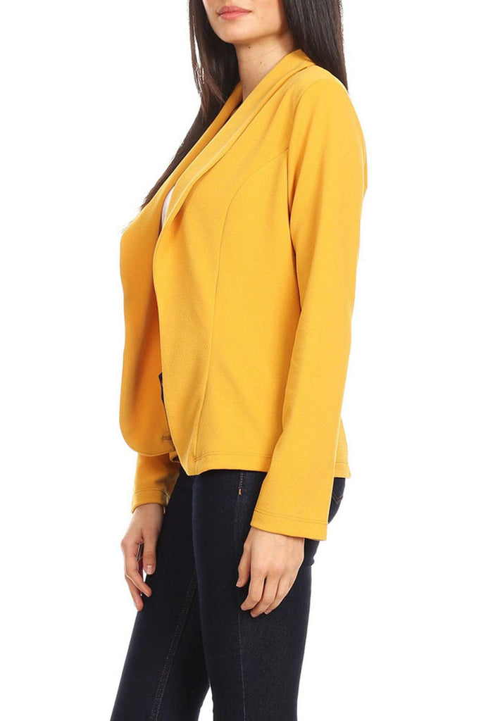 Women's Casual Long Sleeves Office Workwear Solid Blazer Jacket S-3XL - FashionJOA