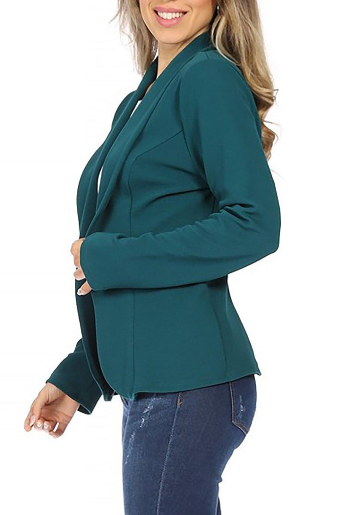 Women's Casual Long Sleeves Office Workwear Solid Blazer Jacket S-3XL - FashionJOA