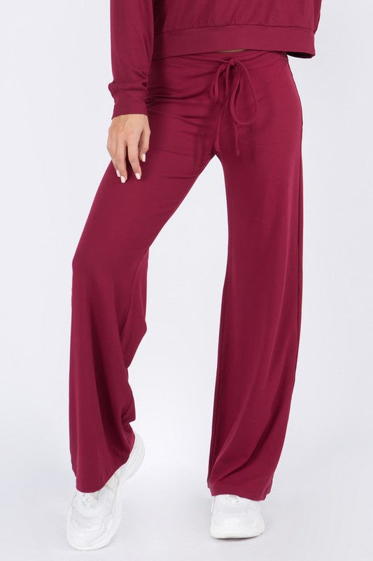 Women's Drawstring Wide-Leg Lounge Pants - FashionJOA