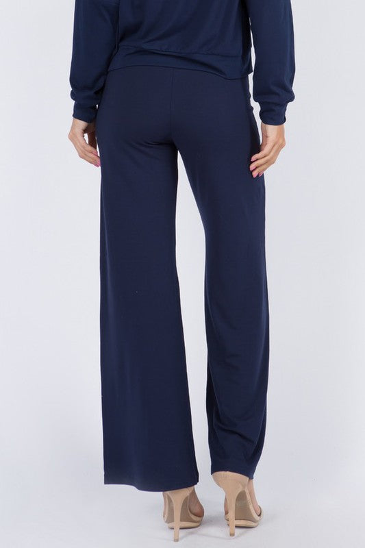 Women's Drawstring Wide-Leg Lounge Pants - FashionJOA