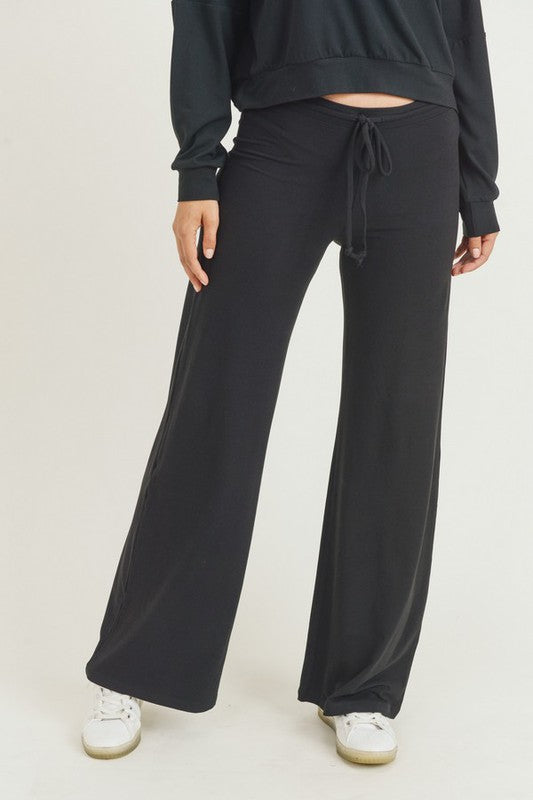 Women's Drawstring Wide-Leg Lounge Pants - FashionJOA