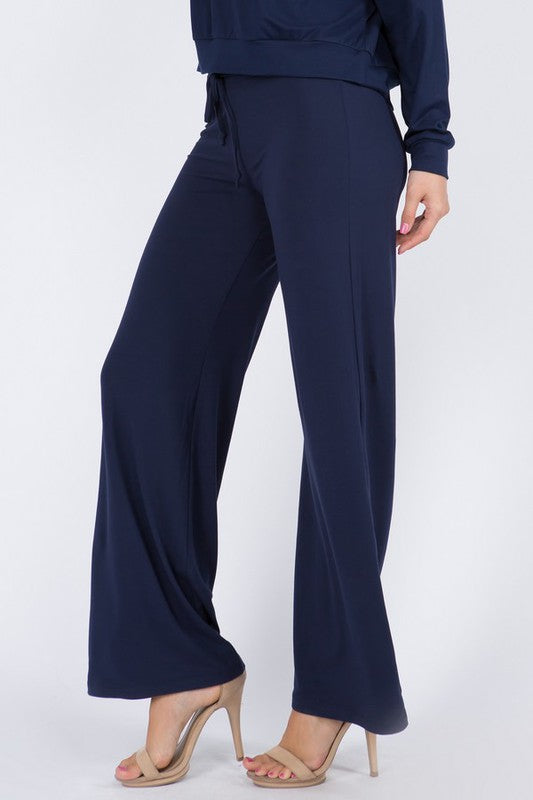 Women's Drawstring Wide-Leg Lounge Pants - FashionJOA