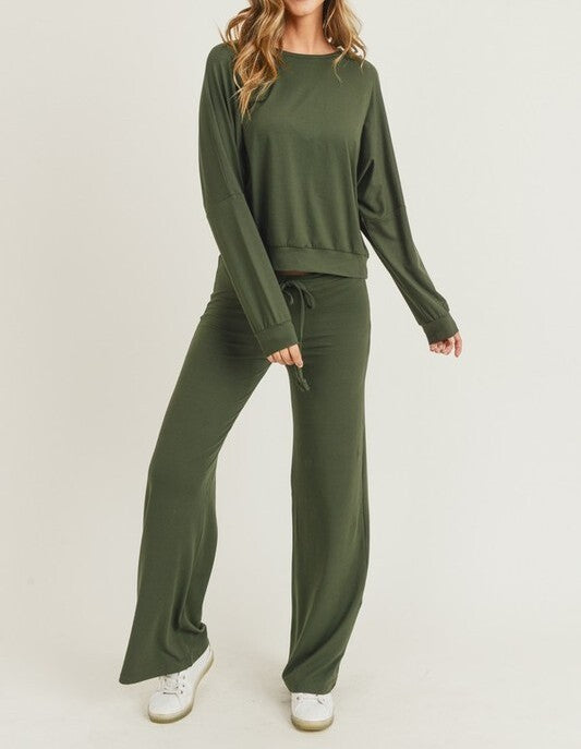 Women's Drawstring Wide-Leg Lounge Pants - FashionJOA