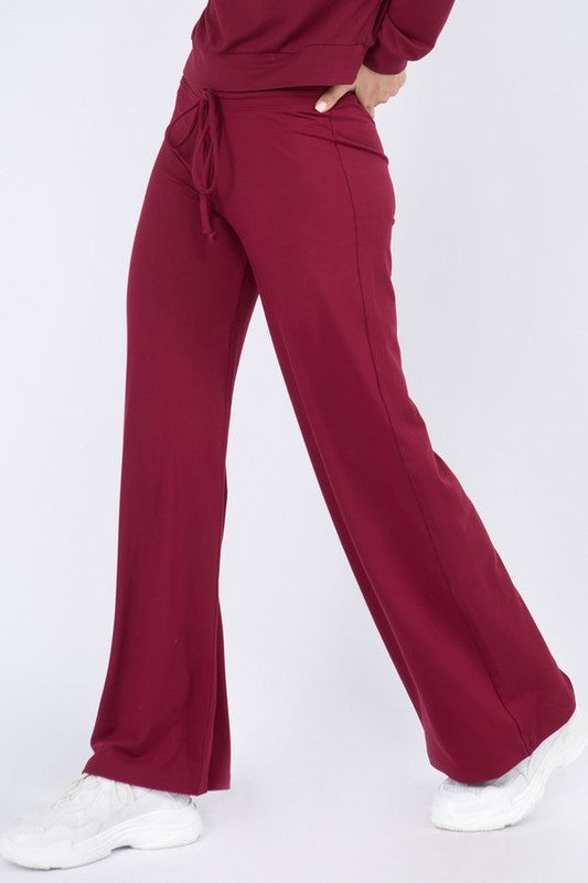 Women's Drawstring Wide-Leg Lounge Pants - FashionJOA