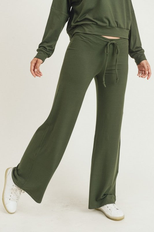 Women's Drawstring Wide-Leg Lounge Pants - FashionJOA