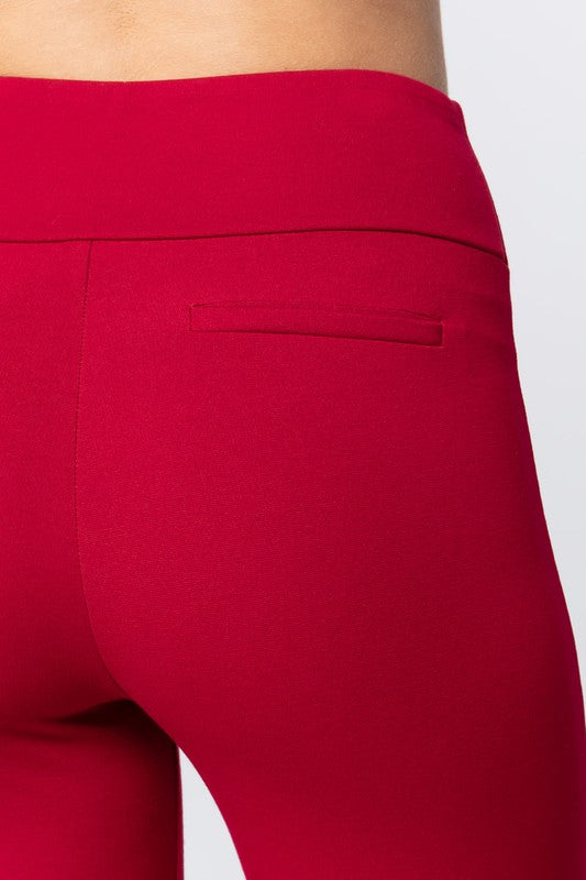 WAIST BAND LONG PONTE PANTS - FashionJOA