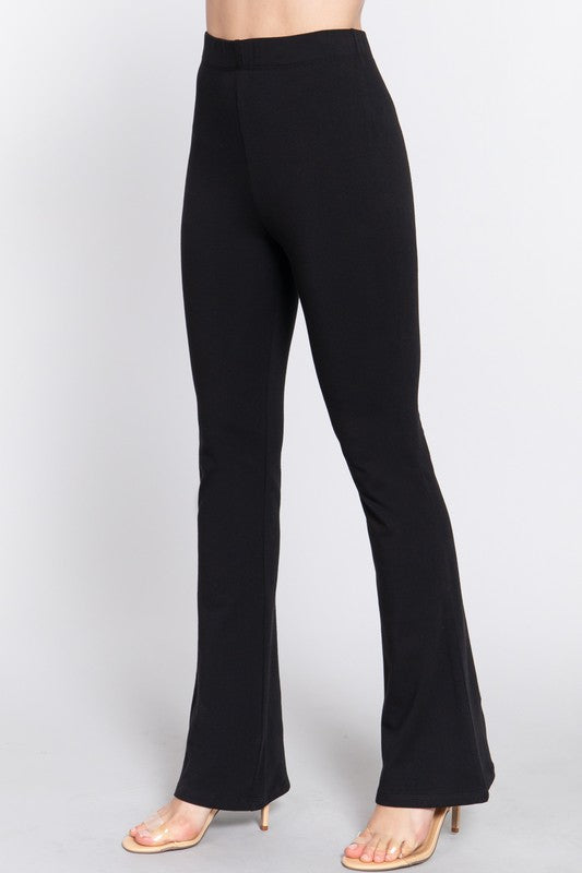 WAIST ELASTIC SLIM FLARE YOGA PANTS - FashionJOA