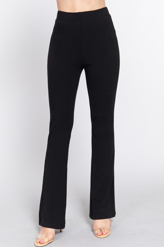 WAIST ELASTIC SLIM FLARE YOGA PANTS - FashionJOA