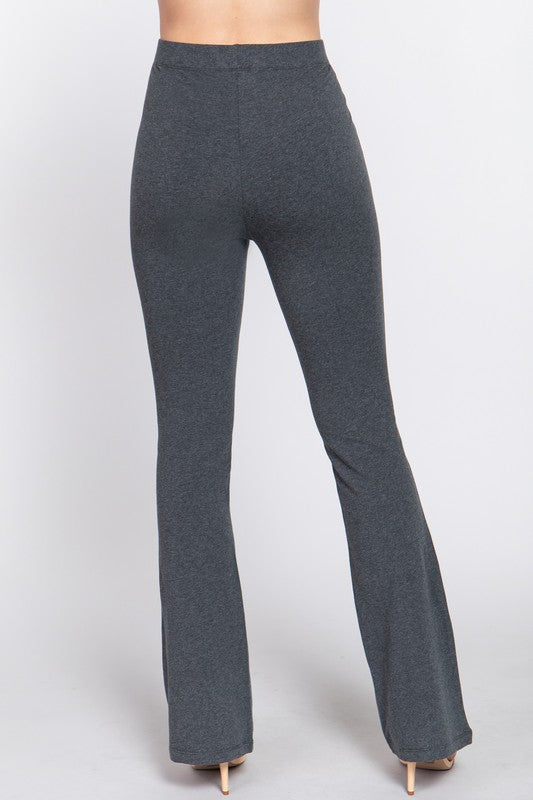 WAIST ELASTIC SLIM FLARE YOGA PANTS - FashionJOA