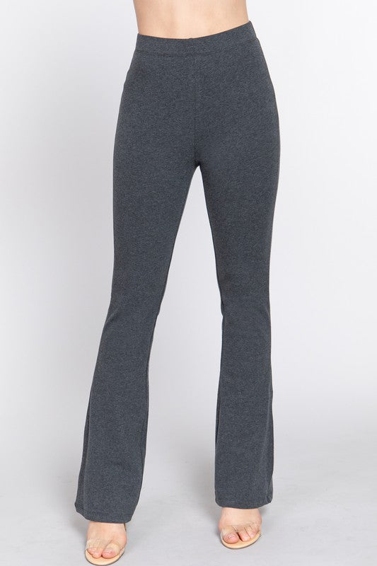 WAIST ELASTIC SLIM FLARE YOGA PANTS - FashionJOA