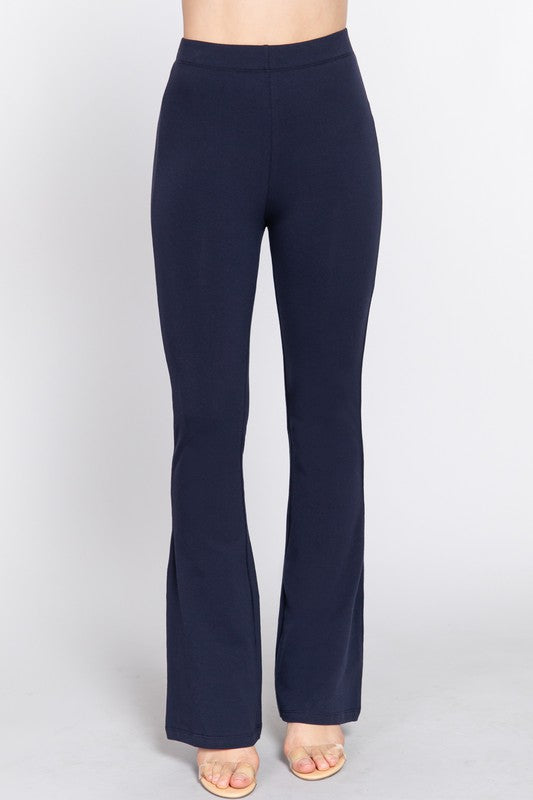 WAIST ELASTIC SLIM FLARE YOGA PANTS - FashionJOA