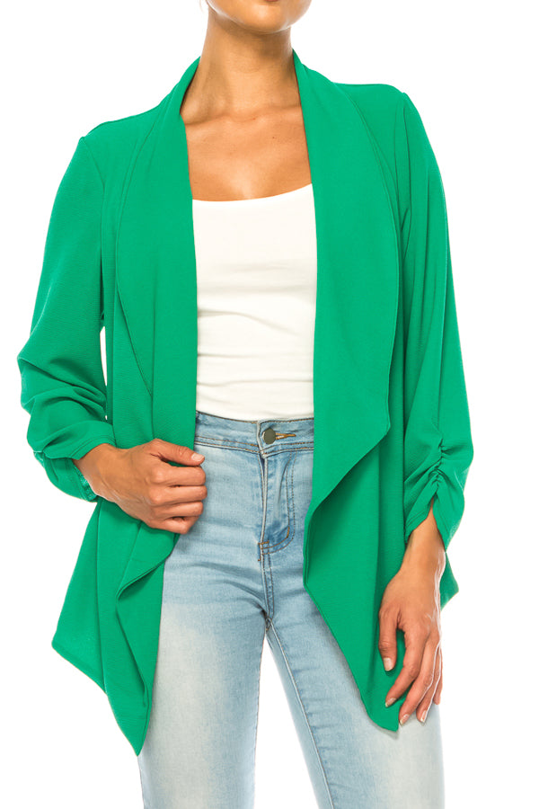 Solid waist length cardigan in a relexed fit - FashionJOA