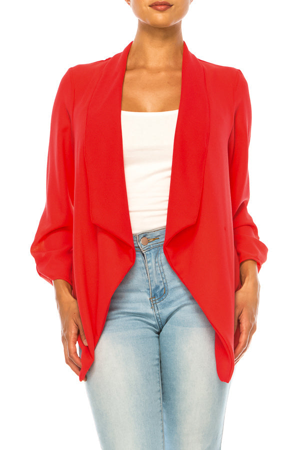 Solid waist length cardigan in a relexed fit - FashionJOA