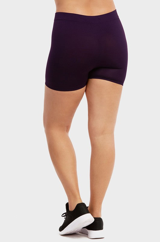 LADIES PLUS SIZE SEAMLESS POLY 12" LEGGING - FashionJOA