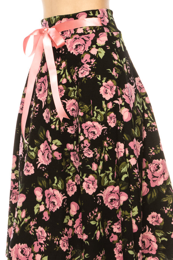 Floral print, A-line, knee length skirt FashionJOA