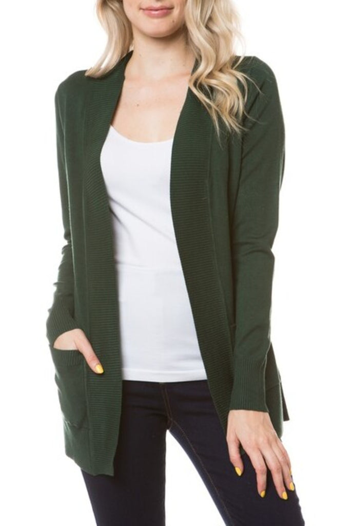 Women's Open front casual cardigan sweater - FashionJOA