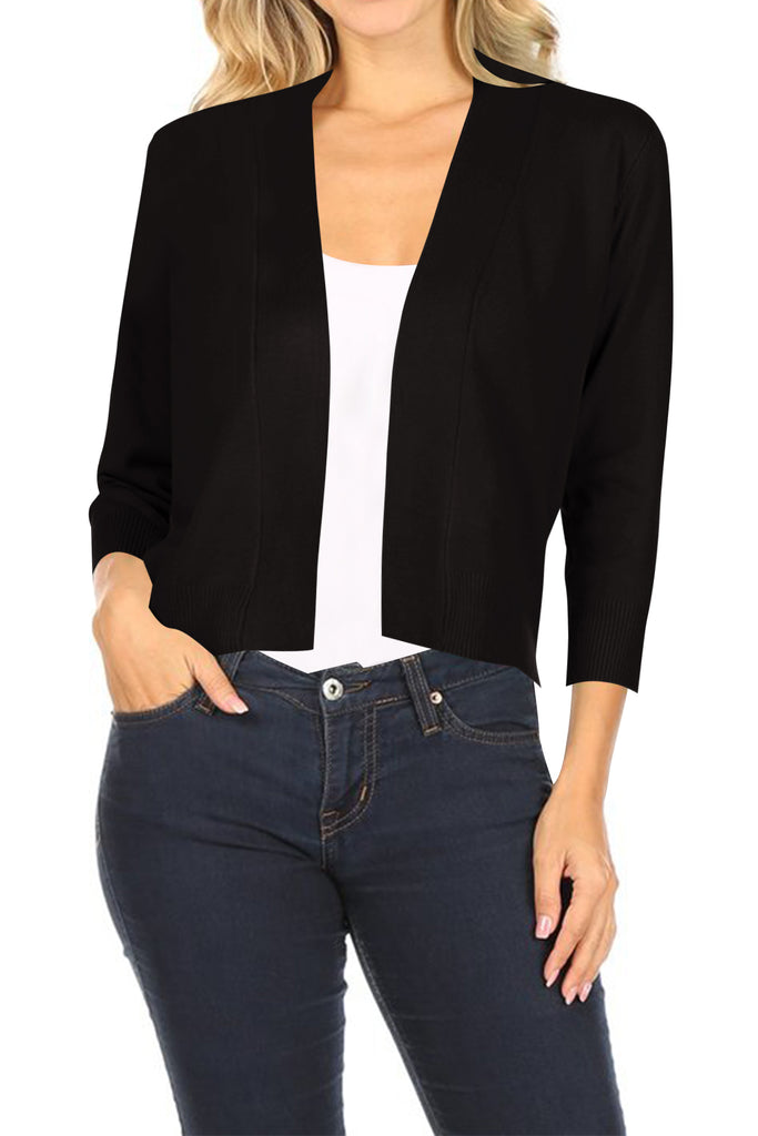 Women's Casual Open Front Office Wear Bolero Cardigan - FashionJOA