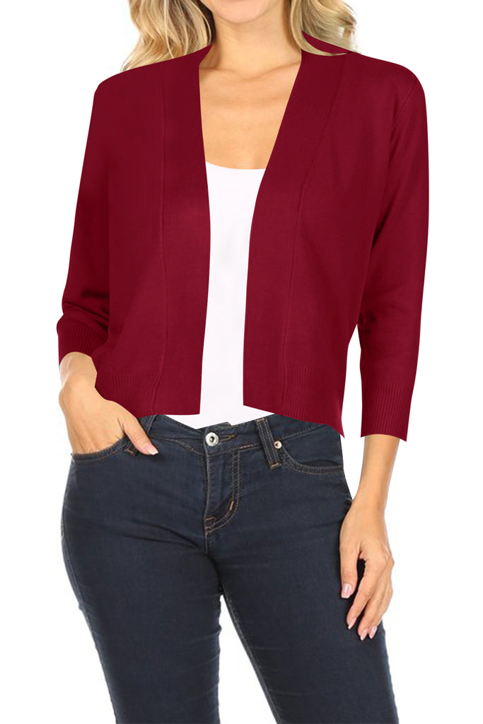 Women's Casual Open Front Office Wear Bolero Cardigan - FashionJOA