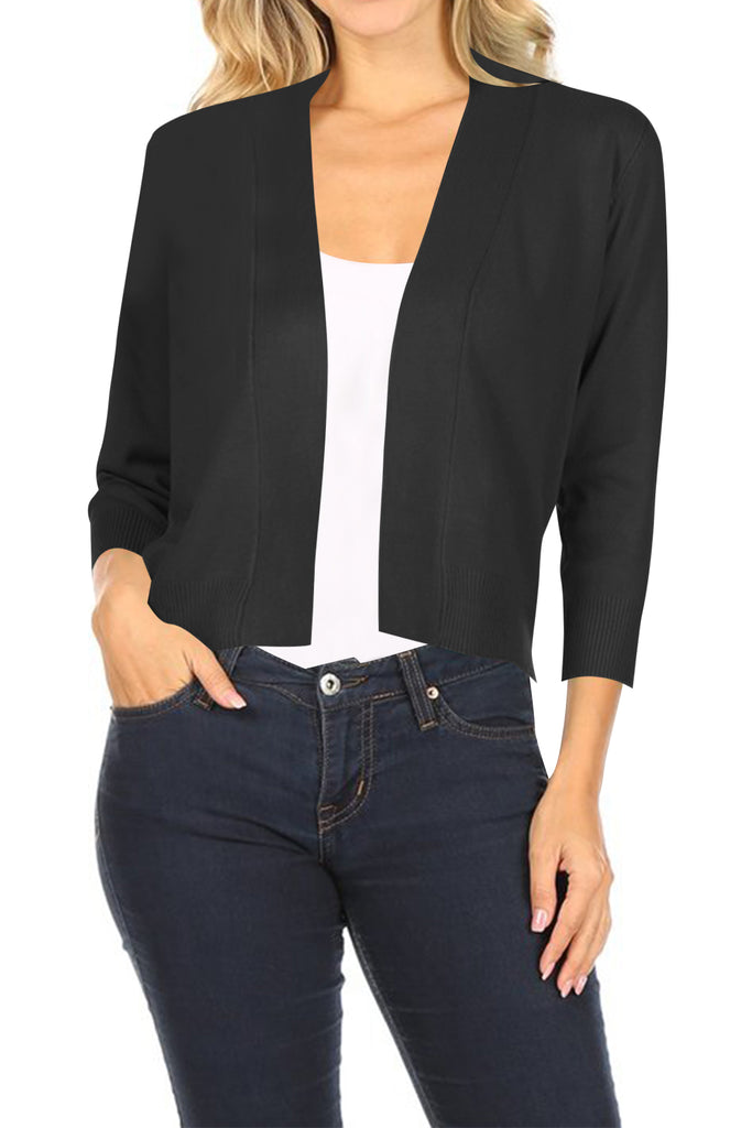 Women's Casual Open Front Office Wear Bolero Cardigan - FashionJOA