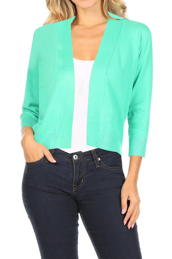 Women's Casual Open Front Office Wear Bolero Cardigan - FashionJOA