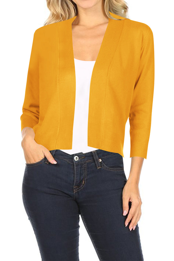 Women's Casual Open Front Office Wear Bolero Cardigan - FashionJOA