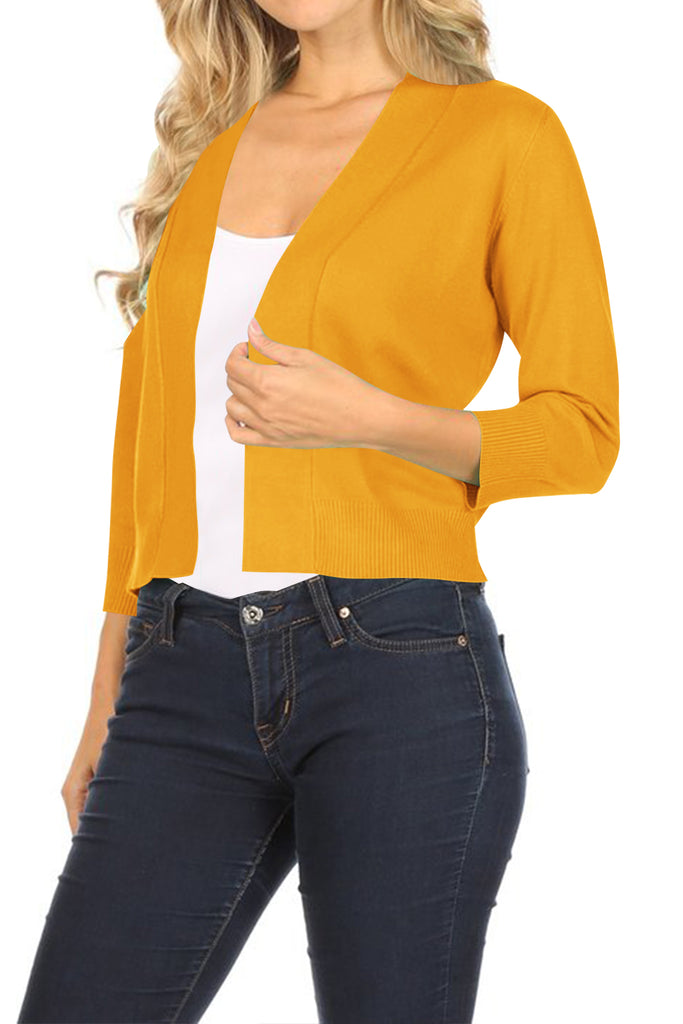 Women's Casual Open Front Office Wear Bolero Cardigan - FashionJOA