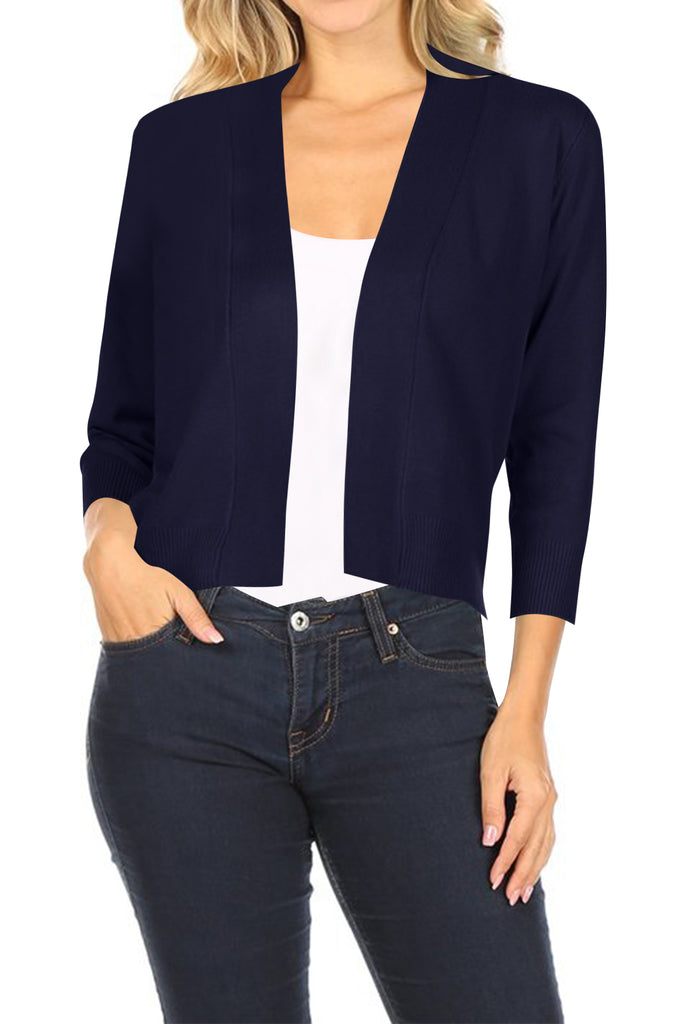 Women's Casual Open Front Office Wear Bolero Cardigan - FashionJOA