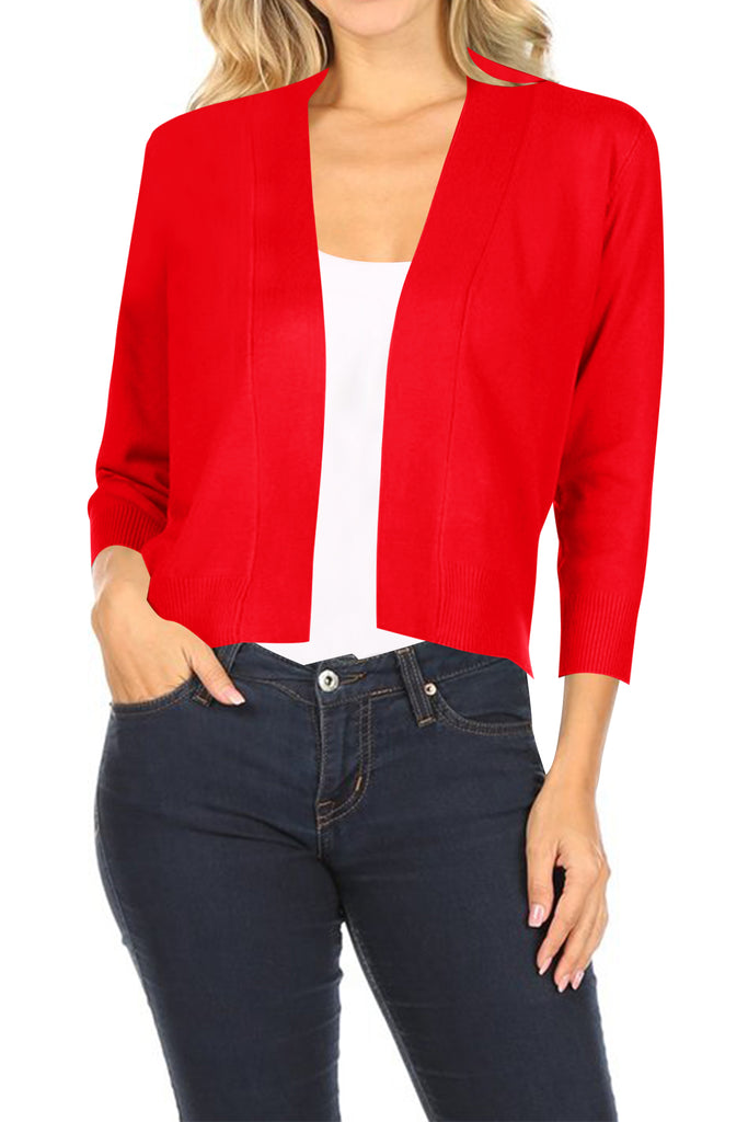 Women's Casual Open Front Office Wear Bolero Cardigan - FashionJOA